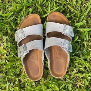 Silver Birkenstock Sandals 37